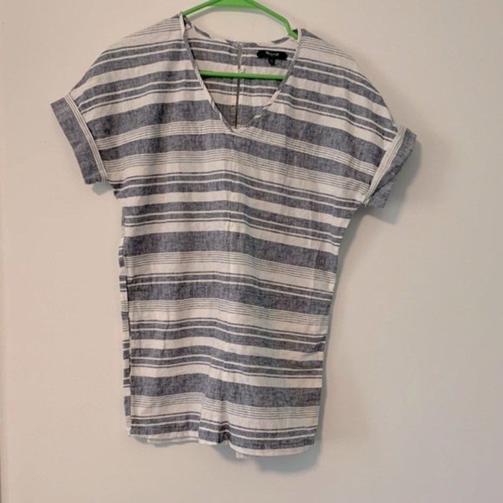 MADEWELL Striped Linen Blend Minidress